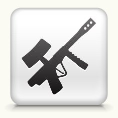 Square Button with Paintball Gun