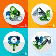 Geometric infographic set in trendy flat style N8