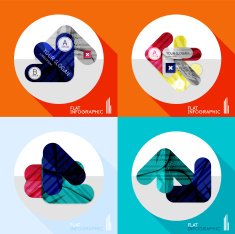 Geometric infographic set in trendy flat style N14