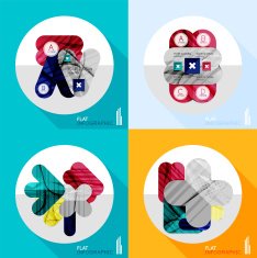 Geometric infographic set in trendy flat style N15