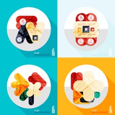 Geometric infographic set in trendy flat style N24