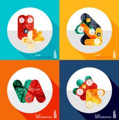 Geometric infographic set in trendy flat style N25