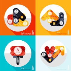 Geometric infographic set in trendy flat style N26
