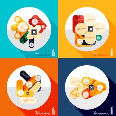 Geometric infographic set in trendy flat style N27