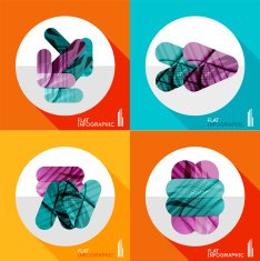 Geometric infographic set in trendy flat style N28