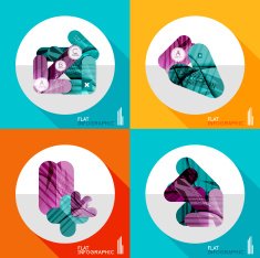 Geometric infographic set in trendy flat style N31