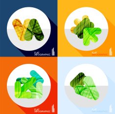 Geometric infographic set in trendy flat style N37