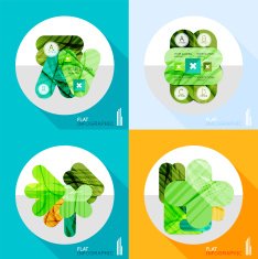 Geometric infographic set in trendy flat style N40