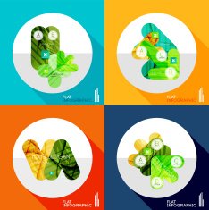 Geometric infographic set in trendy flat style N41