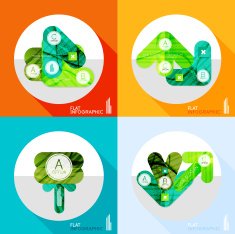 Geometric infographic set in trendy flat style N42