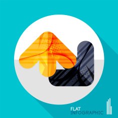 Geometric infographic in trendy flat style N154