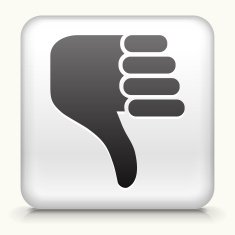 Square Button with Thumbs Down interface icon