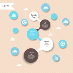 vector colorful metaball round diagram infographics N9