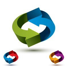 Arrows abstract loop symbol vector conceptual pictograms