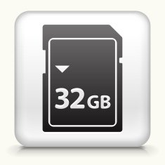 Square Button with 32GB SD Card