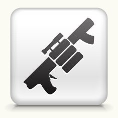 Square Button with Air Gun and Spare Bullets
