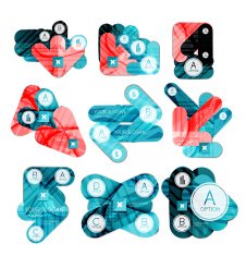 Collection of 9 arrow infographic layouts N5