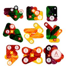 Collection of 9 arrow infographic layouts N7