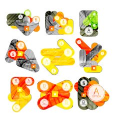 Collection of 9 arrow infographic layouts N11