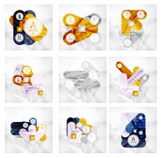 Collection of 9 arrow infographic layouts N15
