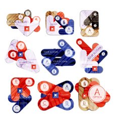 Collection of 9 arrow infographic layouts N19