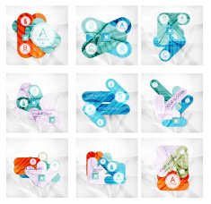 Collection of 9 arrow infographic layouts N27