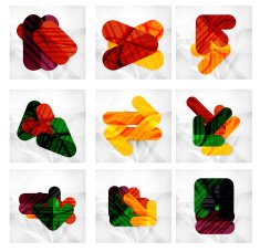 Collection of 9 arrow infographic layouts N35