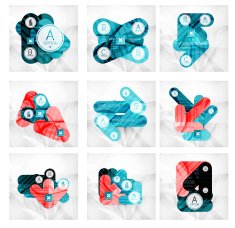 Collection of 9 arrow infographic layouts N36