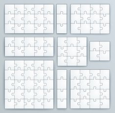 Jigsaw Puzzle Templates Set of puzzle pieces