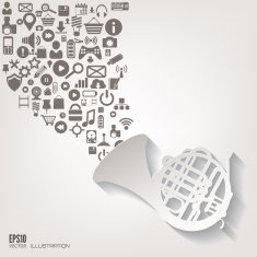 Music instruments icon Flat abstract background with web icons Interface