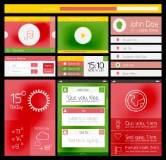 Ui flat web and mobile element