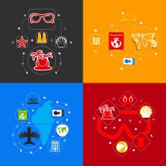 Set of summer tourism icons N358
