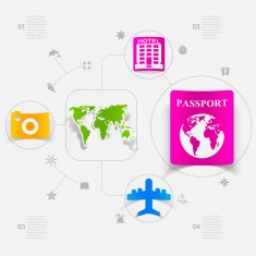 Set of summer tourism icons N372