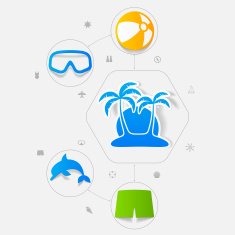 Set of summer tourism icons N377