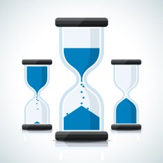 Blue business styled sand clock icons