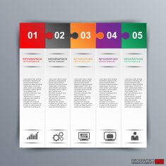 Abstract 3D paper Infographic N41