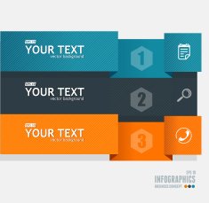 Vector text boxes infographics options banner N3