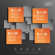 Abstract 3D paper Infographic N43