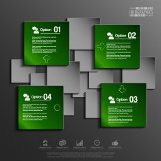 Abstract 3D paper Infographic N44