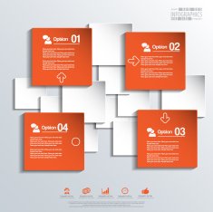 Abstract 3D paper Infographic N46