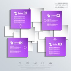 Abstract 3D paper Infographic N47