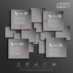Abstract 3D paper Infographic N49
