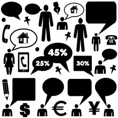 speech bubble infographics design elements