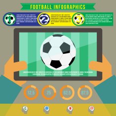 Soccer ball infographics vector format