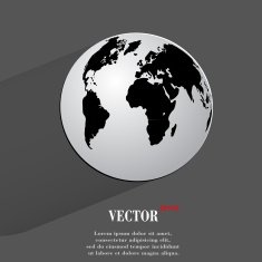 World map web icon flat design N6