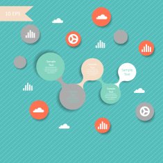 vector colorful metaball round diagram N5