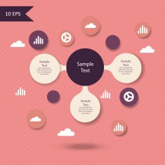 vector colorful metaball round diagram N6