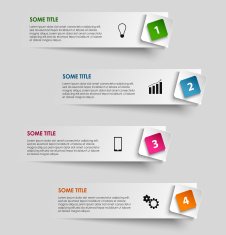 Info graphic striped with colored pointer