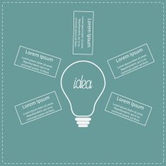Big white light bulb infographic with text Idea concept