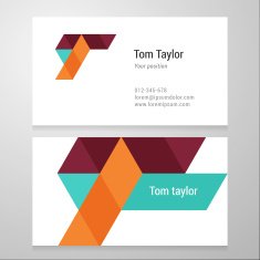 Modern letter T Business card template